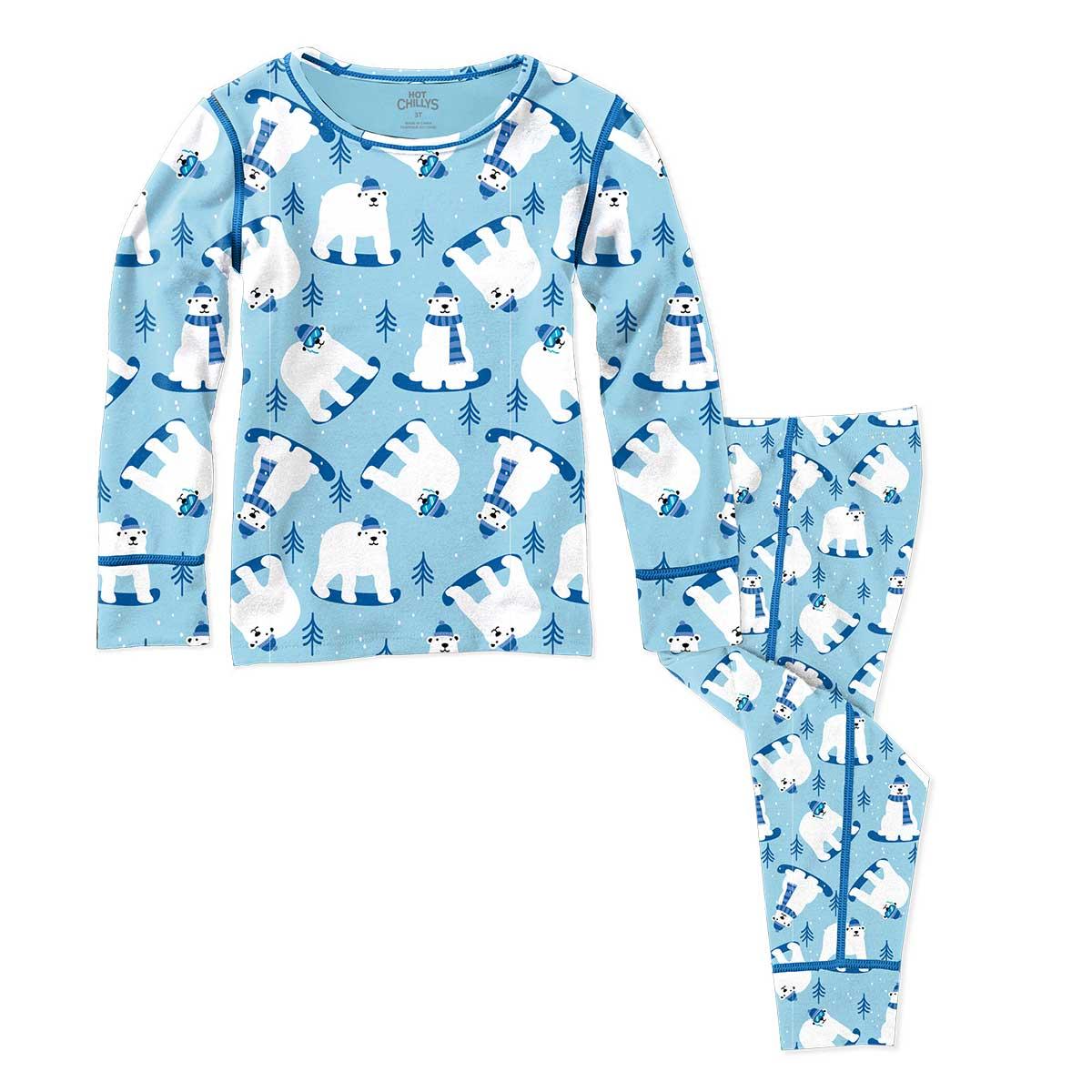 Hot Chillys Originals Print Set Toddler in Polar Bear